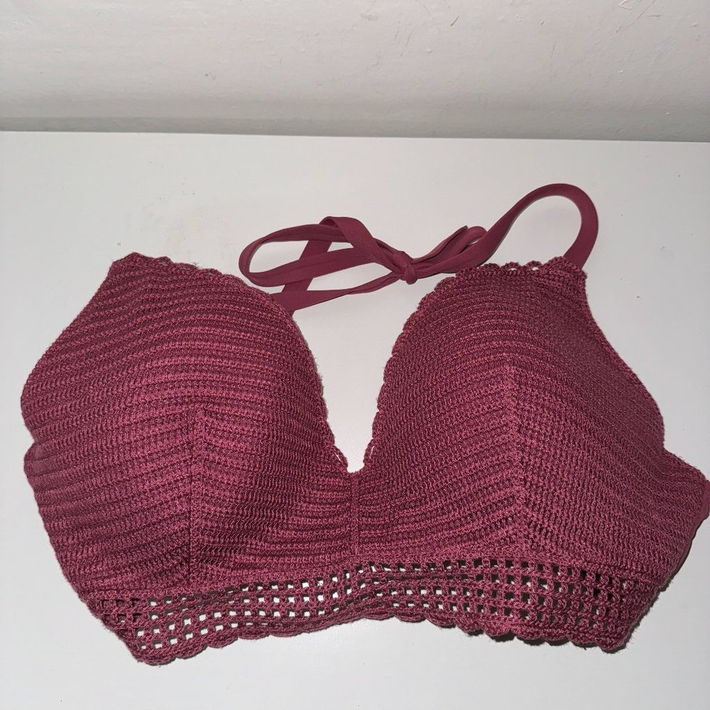 Shade & Shore Women's Push Up Crochet Triangle Bikini Top